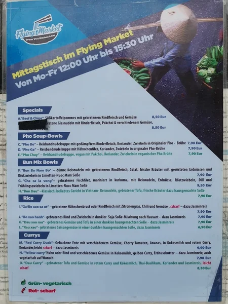 menu 2 of Flying Market