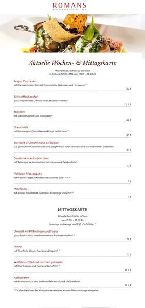 menu 0 of Ristorante Romans