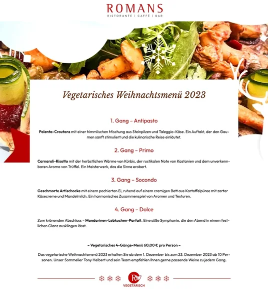 menu 1 of Ristorante Romans