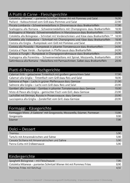 menu 0 of Ristorante Pizzeria IL Galeone ,NEUHAUSEN‘