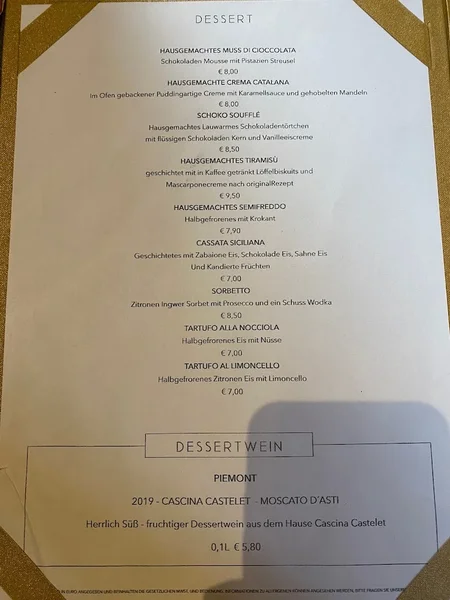 menu 1 of Ristorante Canal Grande