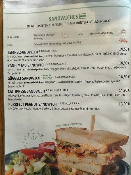 menu 1 of Katzentempel München