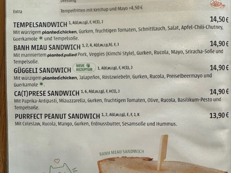 menu 1 of Katzentempel München