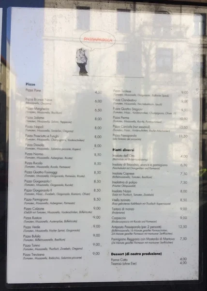 menu 0 of Passaparola Schwabing