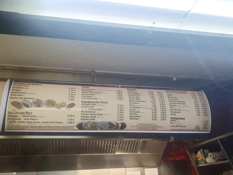 menu 1 of Horner Grill