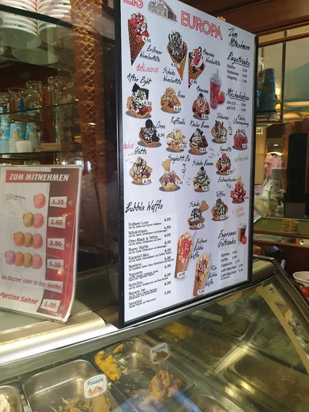 menu 1 of Eiscafe Europa