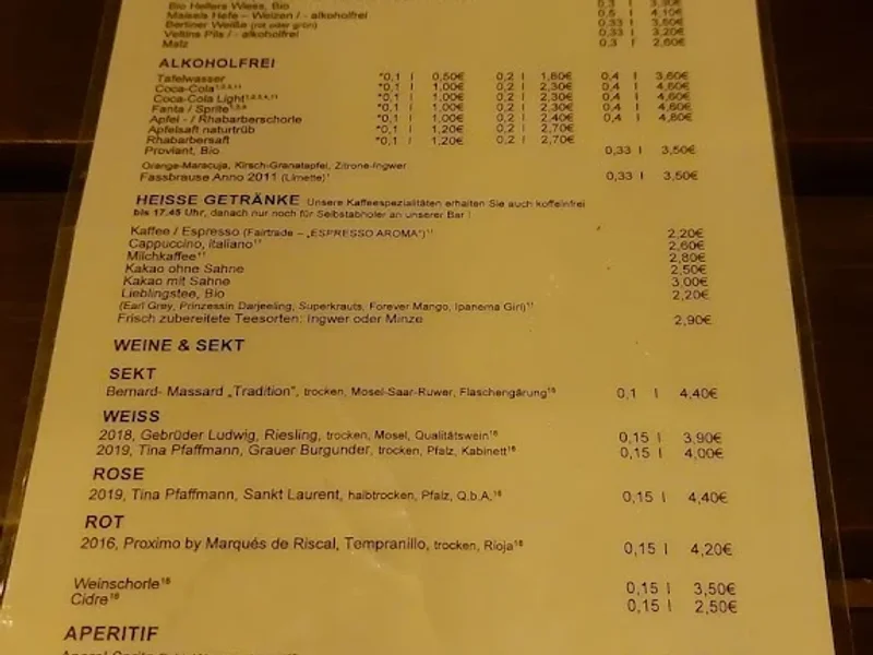 menu 1 of Biergarten Rathenauplatz Veedelstreff