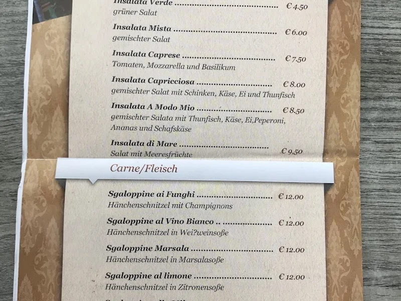 menu 1 of Pizzeria A Modo Mío