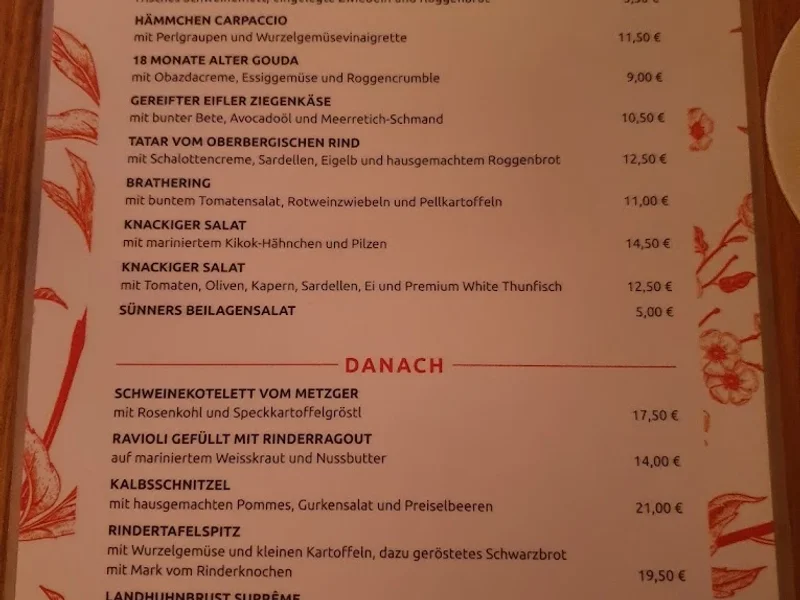menu 0 of Sünner Stube