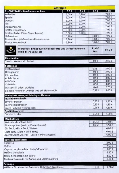 menu 0 of Biergarten Rhönpiraten