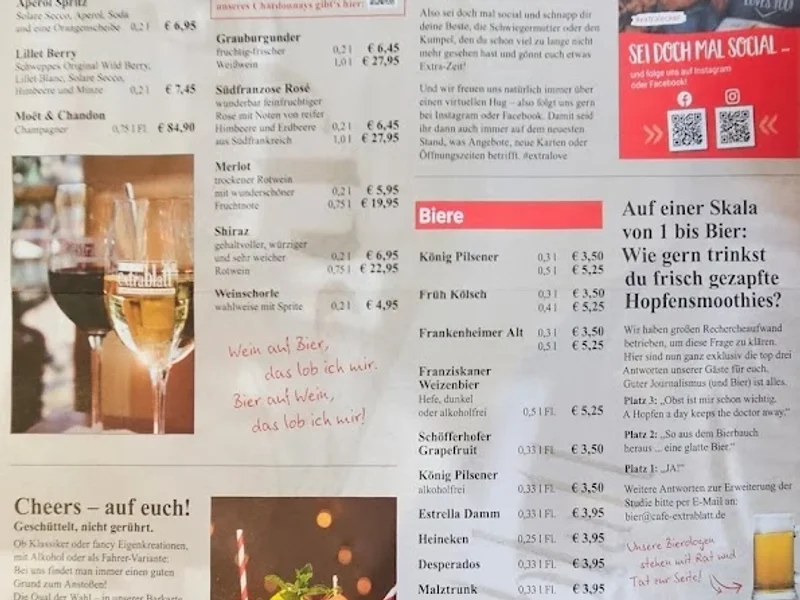 menu 1 of Café Extrablatt Wuppertal