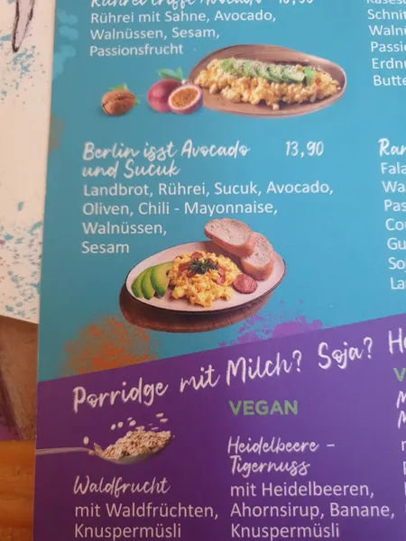menu 2 of Café Lieber