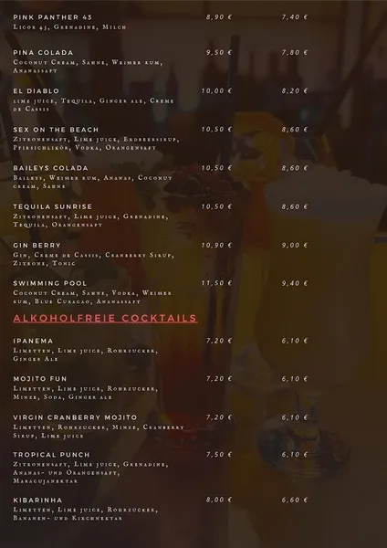 menu 1 of Zum Hufschlag Bistro Restaurant