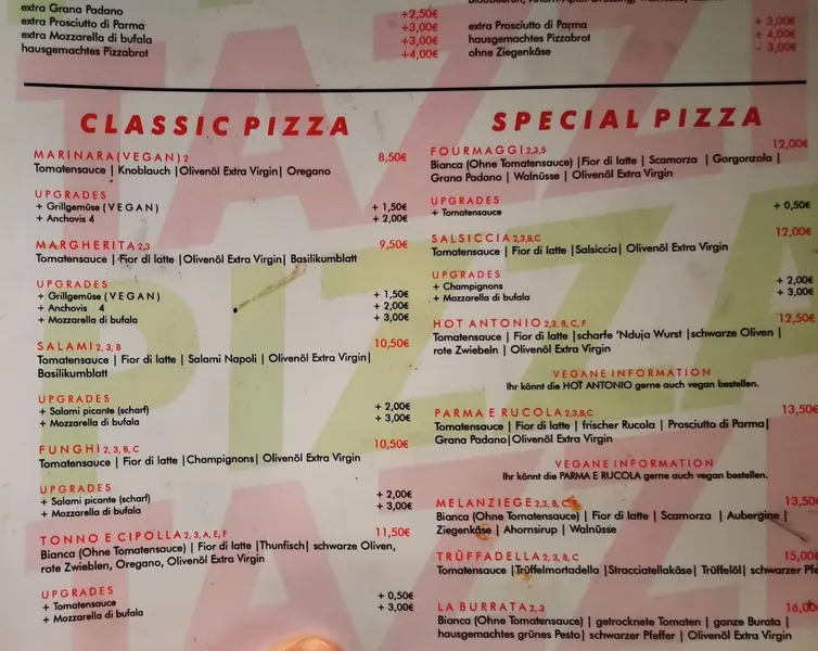 menu 0 of Tazzi Pizza