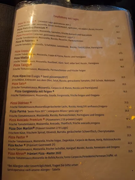 menu 1 of Luigi's