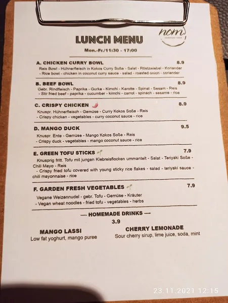 menu 0 of Nom Vietnamesisches Restaurant