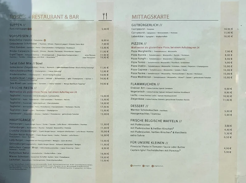 menu 0 of Restaurant & Bar Rose's