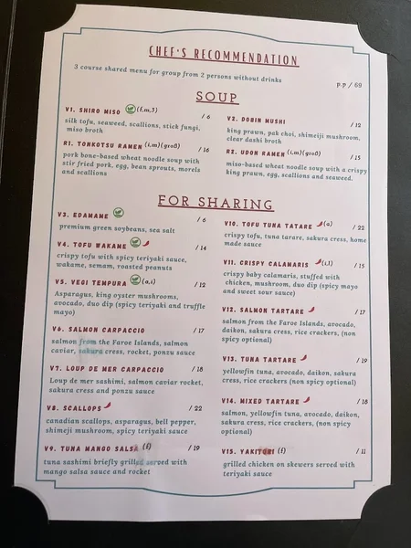 menu 1 of Zento Restaurant - Japanese Kitchen & Sushi Bar