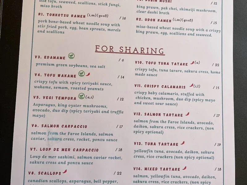 menu 1 of Zento Restaurant - Japanese Kitchen & Sushi Bar