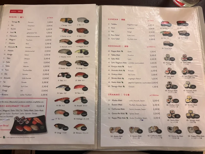 menu 1 of Japan Sushi Gourmet