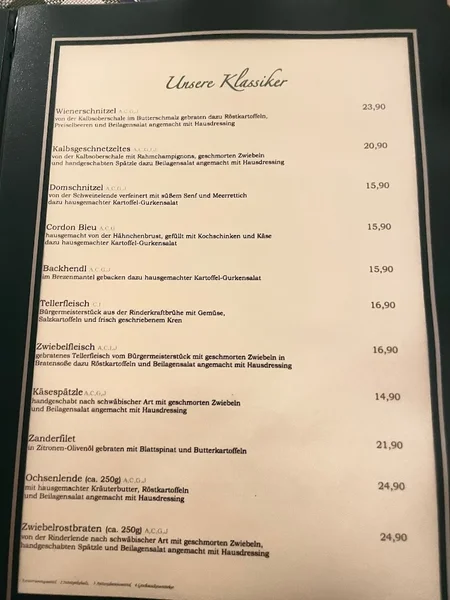 menu 0 of Gasthaus Gotthardgarten