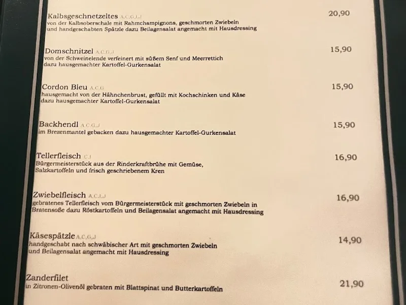 menu 0 of Gasthaus Gotthardgarten