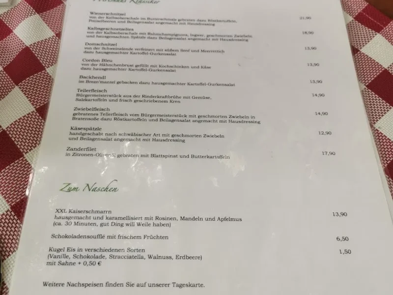 menu 1 of Gasthaus Gotthardgarten