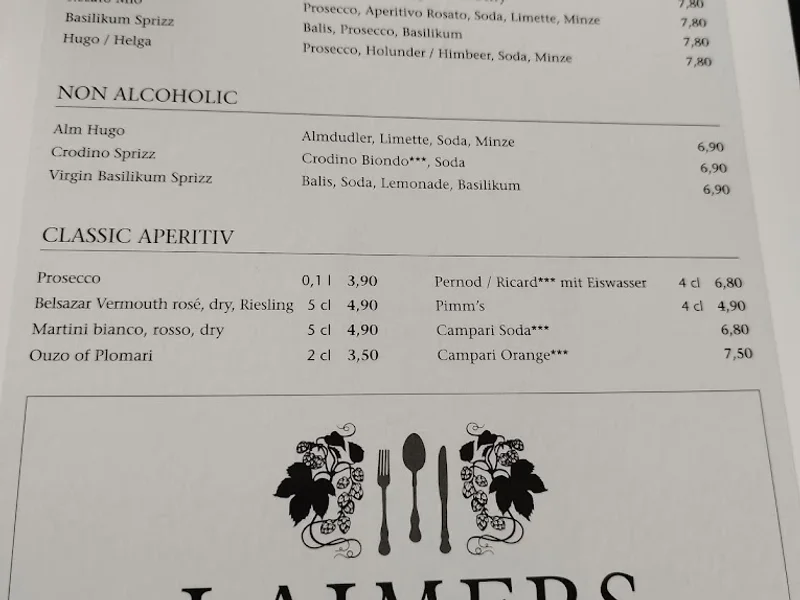 menu 0 of Laimers