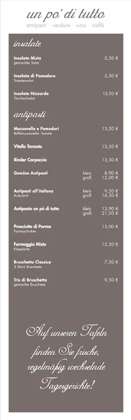 menu 2 of Un po' di tutto - antipasti verdure vino caffè