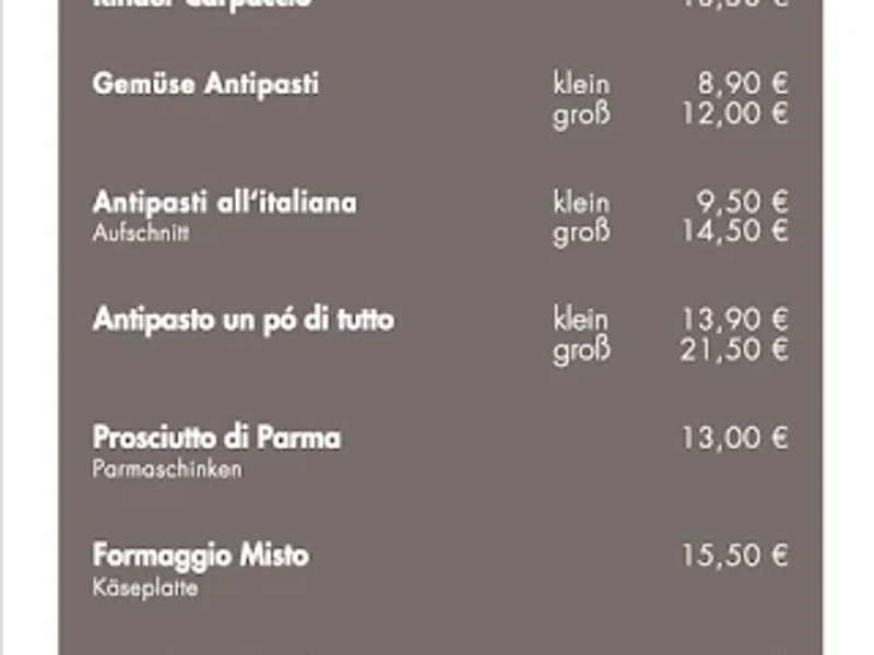 menu 2 of Un po' di tutto - antipasti verdure vino caffè