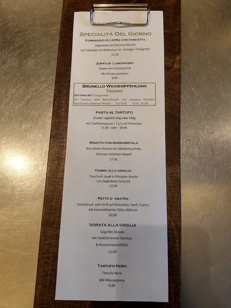menu 2 of Trattoria Brunello