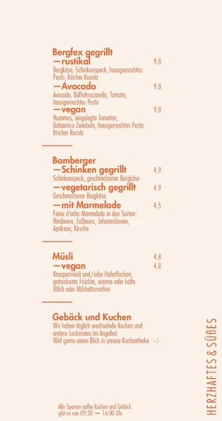 menu 0 of BERGBRAND Kaffeerösterei