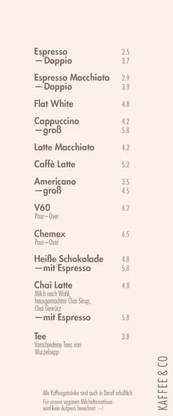 menu 1 of BERGBRAND Kaffeerösterei