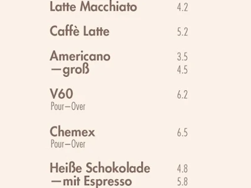 menu 1 of BERGBRAND Kaffeerösterei