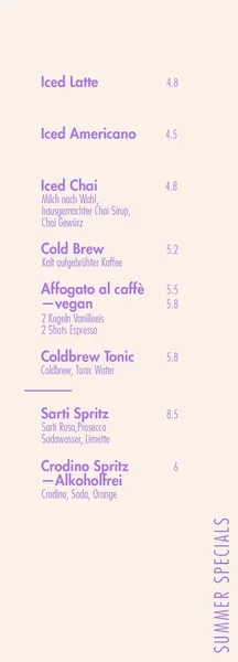menu 2 of BERGBRAND Kaffeerösterei