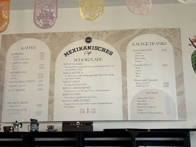 menu 2 of XOCO Café