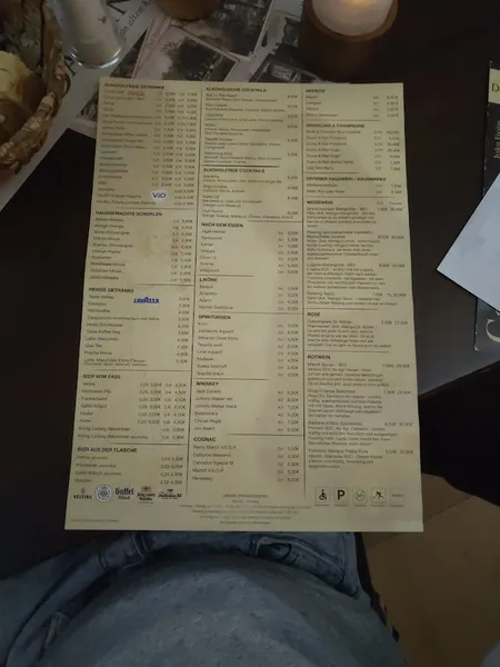 menu 2 of Da Vinci