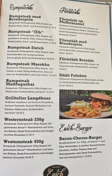 menu 0 of Landhaus Ewich / Wuppertal
