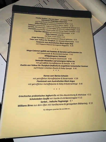 menu 1 of Cavos