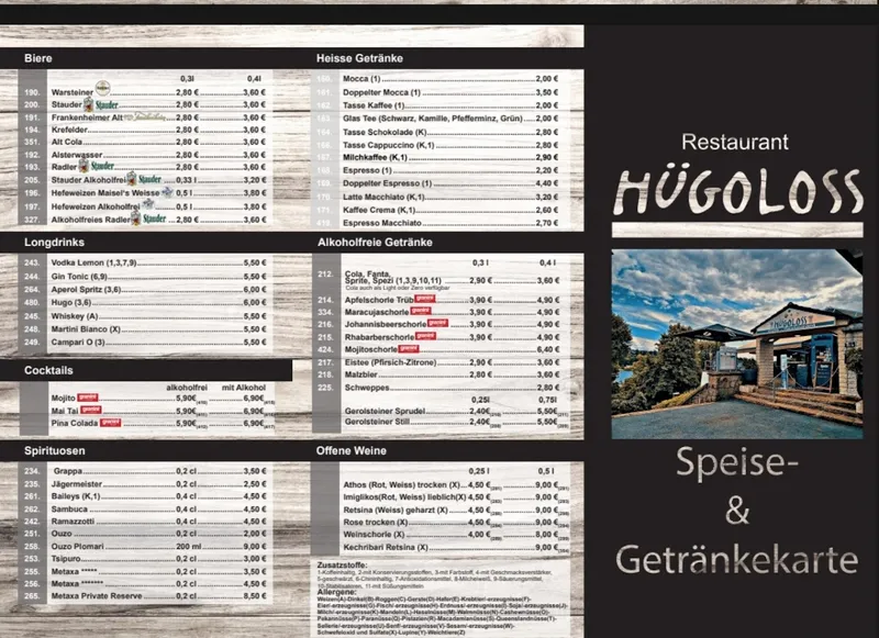 menu 1 of Restaurant Hügoloss
