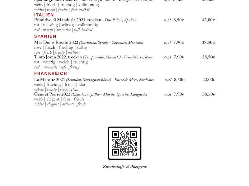 menu 2 of Oma's Küche