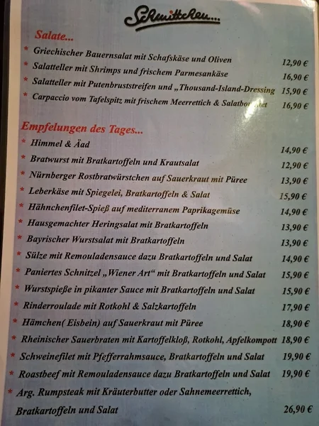 menu 0 of Restaurant Schmittchen
