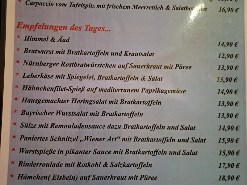 menu 0 of Restaurant Schmittchen
