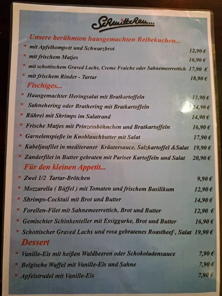menu 1 of Restaurant Schmittchen