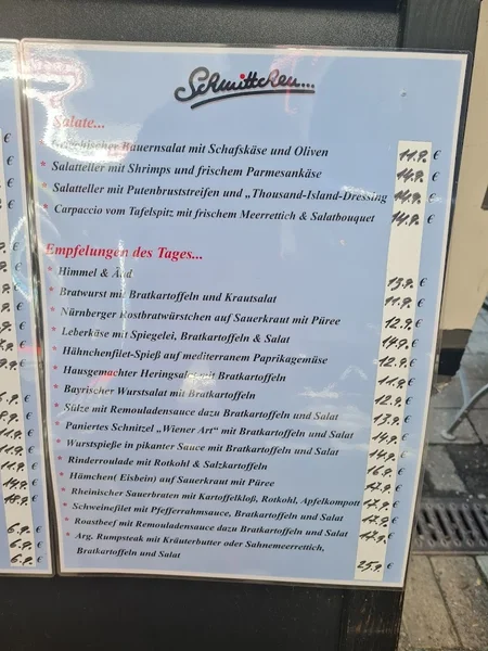 menu 2 of Restaurant Schmittchen