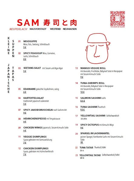 menu 1 of SAM - Sushi and Meat Neuperlach