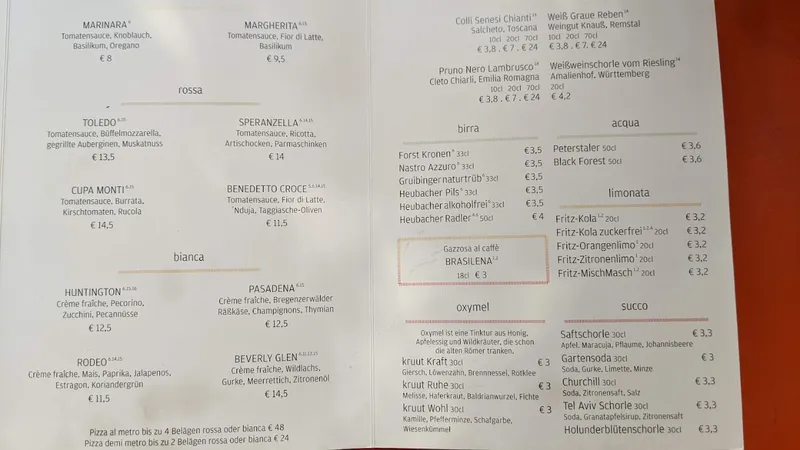 menu 0 of L.A. Signorina