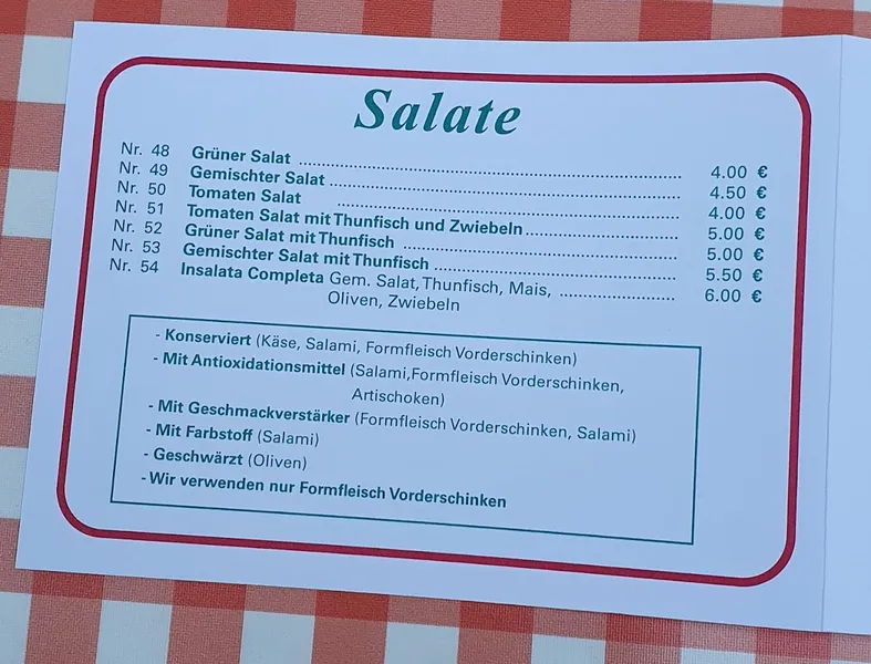 menu 1 of Pizzeria Vesuvio