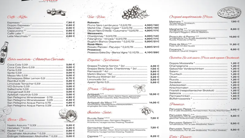 menu 1 of Pizzeria da Micci