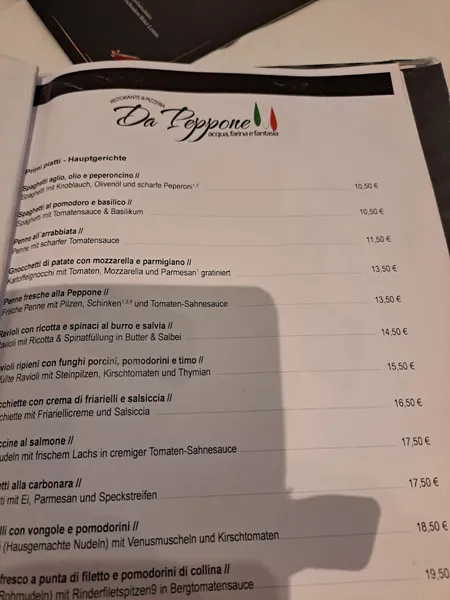 menu 2 of Ristorante Da Peppone
